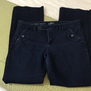 Loft Dark Denim Trousers Size 8